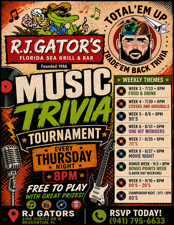 RJ Gators Music Trivia Themes